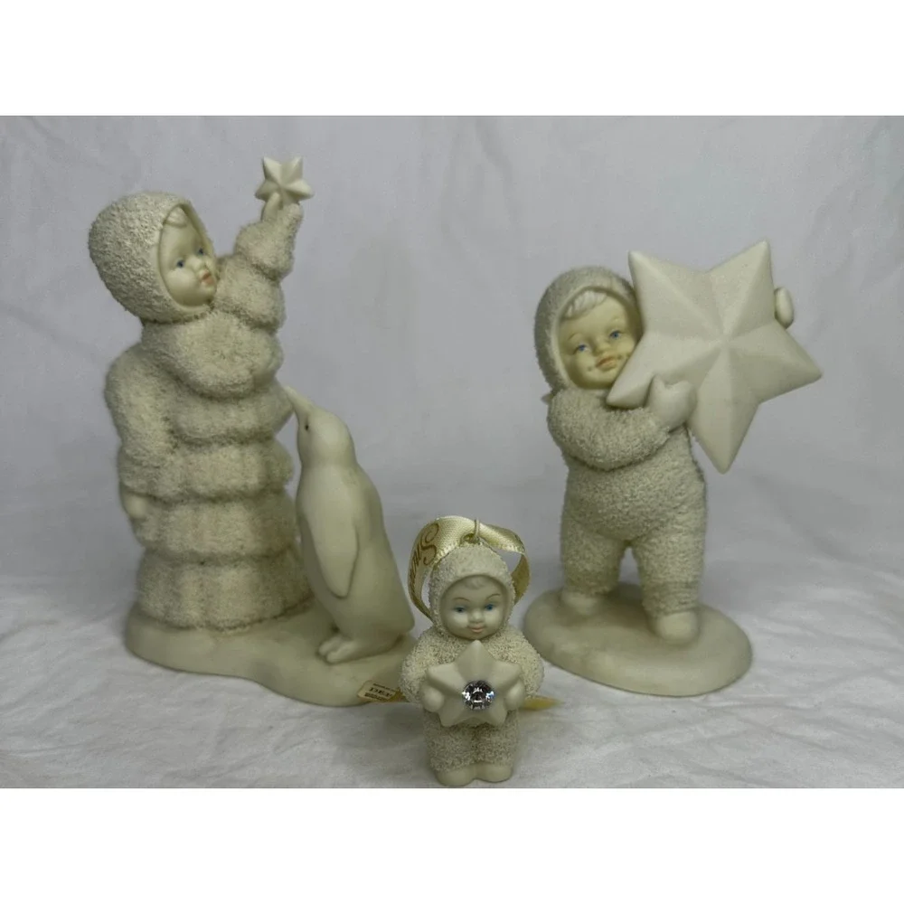 Snow Babies Dept 56 Starshine Make it Shine Found Biggest Star Set 3